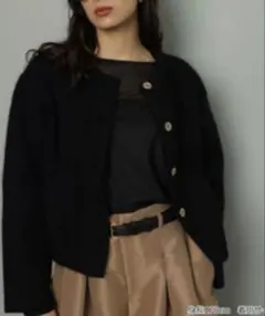 2025年最新】Arpege story カラー：ブラック系 ノーカラージャケットの