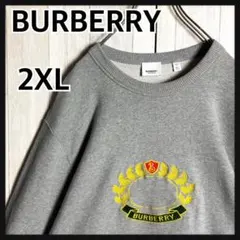 3312【希少イタリア製・2XL】現行 バーバリー 刺繍センターロゴ スウェットのサムネイル