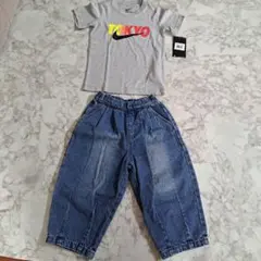 Nike TOKYO Tシャツ(Size4)とデニムパンツセット 100cm