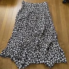 ZARA フラワープリント ロングスカート S 小花柄 フレアスカート