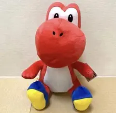スーパーマリオ　特大サイズ　ぬいぐるみ　おすわりヨッシー　あか