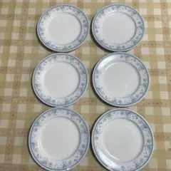 Noritake ノリタケ　青い花柄の陶器皿 6枚セット