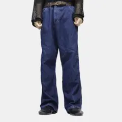 インディゴ　ストレートワイド　バギーパンツ　W40