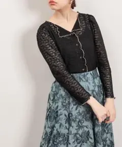 natural couture 前後2WAY微配×ローレースカーディガンのサムネイル