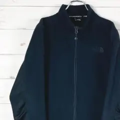 ノースフェイス　フリースジャケット　両面ロゴ刺繡　裏ボア　切替　黒　L/100