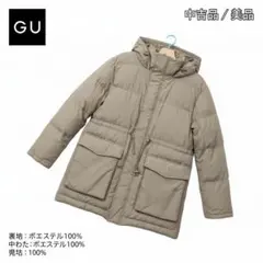 GU フード付き中綿ジャケット カーキ 目立った傷や汚れなし
