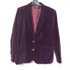 バーガンディ ベルベット テーラードジャケット