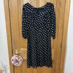 Natural Beauty Basic ブラック スクエアパターン ワンピース