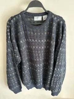 [古着]FARAH ネイビー チェック柄 セーター