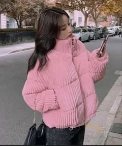 コーデュロイ ピンク ダウン【最終値下げ‼️】