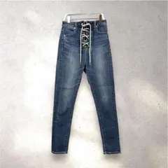 GYDA フロントレースアップH/Wスキニーデニムパンツ