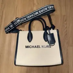 MICHAEL KORS トートバッグ　ネイビー　ショルダー付き