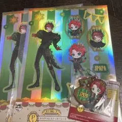 一番くじカラフルピーチ　P賞ホログラムステッカーシートO賞ラバーチャームじゃぱぱ