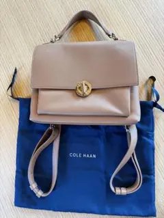 COLE HAAN ベージュ レザー 3wayショルダーバッグ　リュックサック
