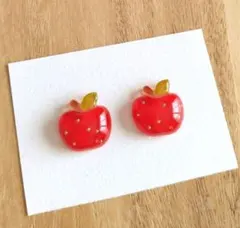 NO.195 ハンドメイド レジン ピアス イヤリング りんご