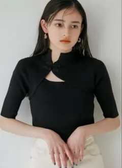 ムルーア　チャイナタイトハーフニット　新品