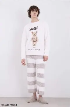 新品未使用　ジェラートピケオム　シュタイフ　上下　Lサイズ