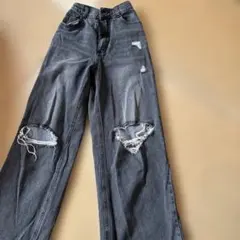 ダメージ加工 ブラックデニム M 150