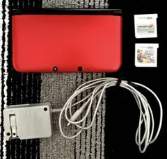 美品 ニンテンドー3DS LL本体　レッド すぐに遊べるセットソフト2本付