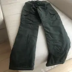 ダークグリーン 長ズボン フリース裏地