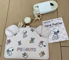 スヌーピーリール付カードホルダー（Snoopy&CuddlyBears)