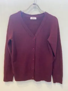 スクールカーディガン ワインレッド Vネック