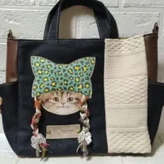 訳あり❢　コヤンイサムチョン♥ハンドメイドトートバッグ　ねこ耳