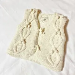 babyGap アイボリー ケーブル編みベスト Toddler 100