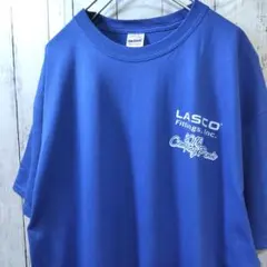 GILDAN 企業ロゴ ビッグサイズ プリントTシャツ ブルー XL US古着