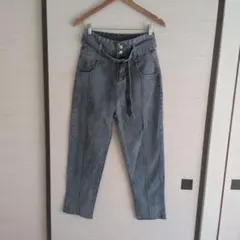 【★未使用★】 センタープレス デニム テーパードパンツ ジーンズブルー