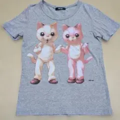 れ*こ様 Né-net 半袖Tシャツ 猫プリント ホワイト サイズ2のサムネイル