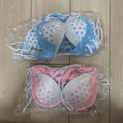 ドット柄セパレートビキニ M 水色orピンク