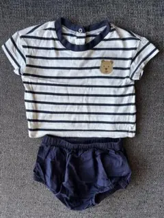 baby GAP ボーダー Tシャツ ブルマセット ネイビー 80cm