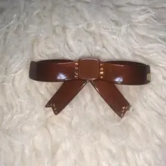 ALEXANDRE DE PARIS バレッタ　リボン　ブラウン　十和子リボン