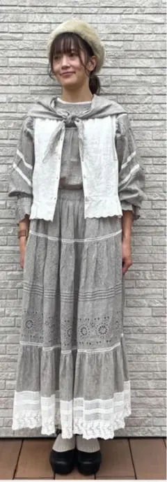 サマンサモスモス＊立川限定＊リネンノースリレースブラウス（オフ）