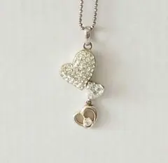 ４℃ シルバー 3連ハートネックレス