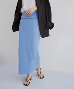 ADAME ET ROPE ハイウエストリブニットスカート