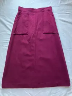 Slobe IENA 赤　レッド　膝下　Aラインスカート　前ポケット付き