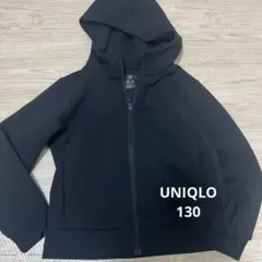 UNIQLO ブラック パーカー 130cm 黒　ドライ　ストレッチ　ユニクロ