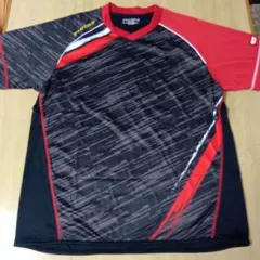 お値下げしました❕☆ VICTAS 卓球用ウェア 黒/赤 ストライプ L ☆