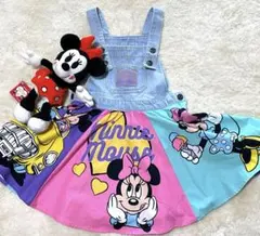 ミニーマウス ジャンバースカート ディズニー しまむら アメカジ 120 美品