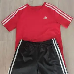 adidas 赤黒 上下セット
