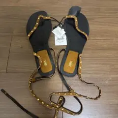 ZARA スタッズ付き レザーサンダル 41サイズ