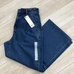 【値下げ】GU デニムタックトラウザー Sサイズ