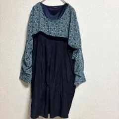 AS KNOW AS PINKYフクロウ柄 異素材切り替えチュニックブラウス Fのサムネイル