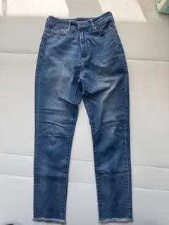 Mサイズ ハイウエストブルーデニムパンツ