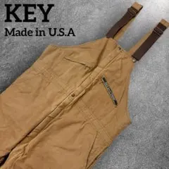 80s KEY 中綿オーバーオール USA製 ブラウン