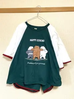 XL コットン　ルームウェア　部屋着　セットアップ　上下　Tシャツ　パンツ