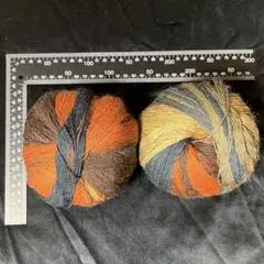 ウール75% 混紡毛糸 1玉400m 2玉 セット　編み物 かぎ針