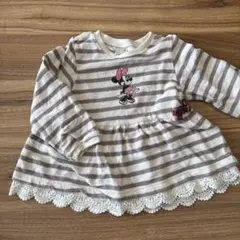 【美品】petit main ミニーマウス 裏毛トレーナー